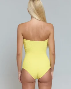 Acacia: Teagan Shirred Strapless One Piece - Pomelo