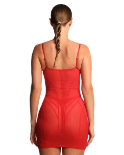 Anoeses: Mae Underwire Mesh Dress - Red