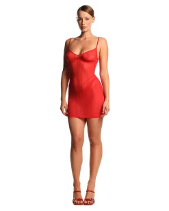 Anoeses: Mae Underwire Mesh Dress - Red