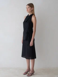 Belle Anna: Lea Silk Skirt - Black