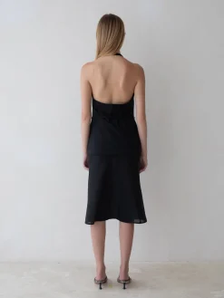 Belle Anna: Lea Silk Skirt - Black