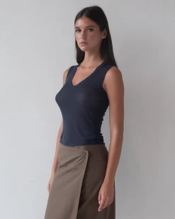 Belle Anna: Morning Top - Navy