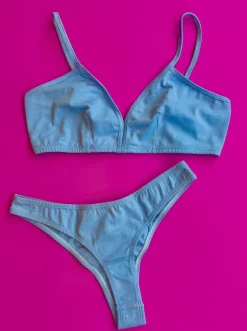 Calomel: Miski Dip Front Bralette - Sky