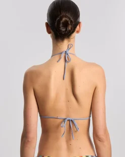 Caro Luna: Elsa Seersucker Triangle Bikini Top - S, Last One!