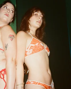 Caro Luna: Jules Jacquard Triangle Bikini Top - L