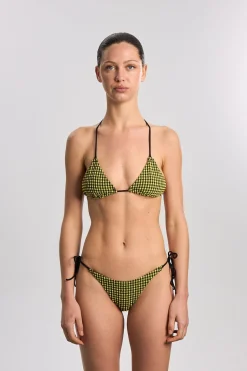 Caro Luna: Mia Seersucker Bikini Bottom - Yellow Gingham