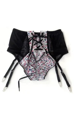 Clare Bare: Cardamine Brief with Garters - Ditsy Floral