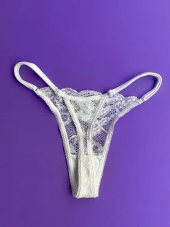 Clo: Fortuna Lace Adjustable String Thong - White