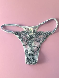 Clo: Fortuna Lace Adjustable String Thong - Imperial Blue