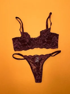 Clo: Fortuna Lace Demi Underwire Bra - Wine