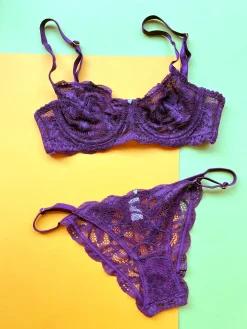 Clo: Fortuna Lace Demi Underwire Bra - Plum Purple