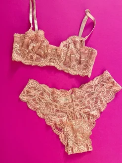 Clo: Fortuna Lace Demi Underwire Bra - Maple Sugar