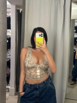 Clo: Fortuna Lace Racerback Vest - White Storm