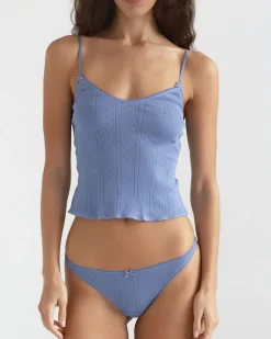 Cou Cou Intimates: The Long Cami - French Blue