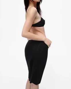 Cou Cou Intimates: The Midi Slip Skirt - Black