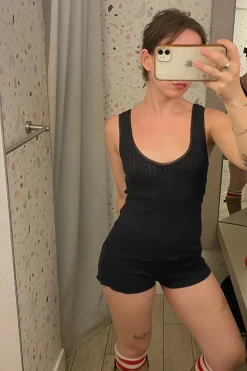 Cou Cou Intimates: The Scoop Tank - Black