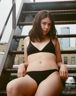 Cou Cou Intimates: The Triangle Bralette - Black