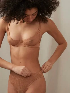 Duet by Timpa: Lace Demi Bra - Caramel