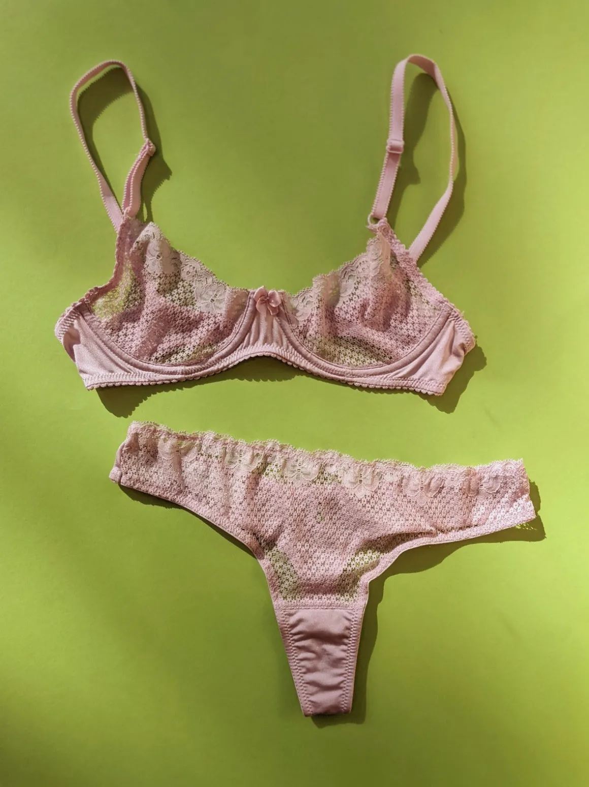 Duet by Timpa: Lace Demi Bra - Pink