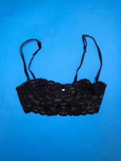 Fleur du Mal: Charlotte Lace Longline Balconette Bra - Black