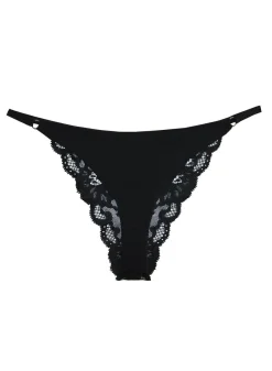 Fleur du Mal: Charlotte Lace Seamless String Panty - Black