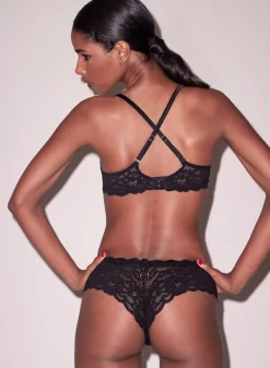 Fleur du Mal: Charlotte Wireless Push Up Bra - Black