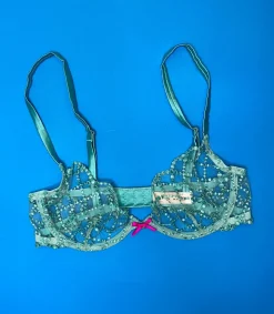 Fleur du Mal: Dotty Grid Demi Bra - 32DD, 38F