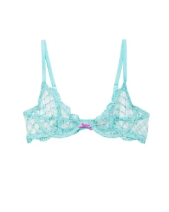 Fleur du Mal: Dotty Grid Demi Bra - 32DD, 38F