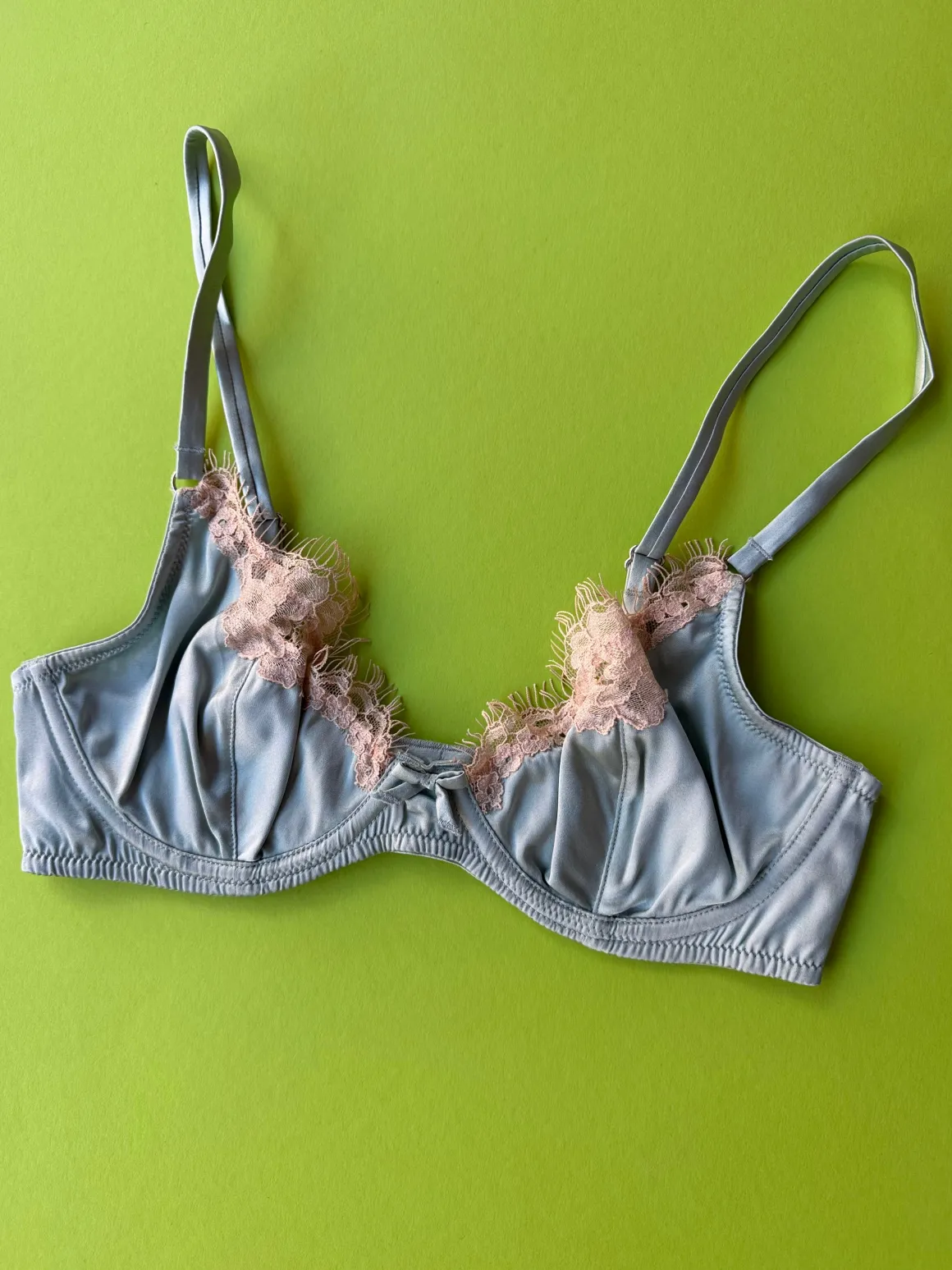 Fleur du Mal: Juliet Lace Demi Underwire Bra - Frosted Mint