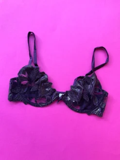 Fleur du Mal: Lily Lace Demi Bra - Aubergine