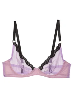 Fleur du Mal: Sheer Tulle Demi Bra - Lavender
