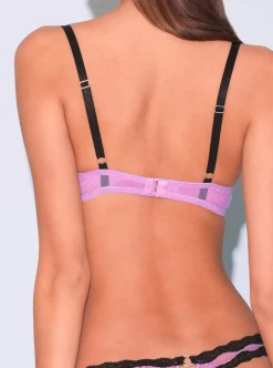 Fleur du Mal: Sheer Tulle Demi Bra - Lavender