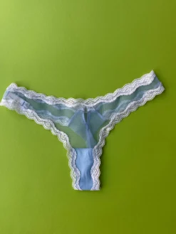 Fleur du Mal: Sheer Tulle Thong - Light Sky
