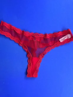 Fleur du Mal: Sheer Tulle Thong - Rouge