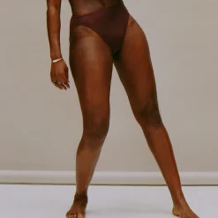 Fortnight: Meshie High-Waisted Brief - Burgundy