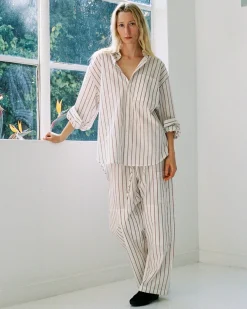 Gil Rodriguez: Big Button Up Top - Burgundy Stripe