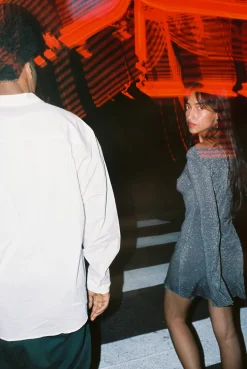 Gil Rodriguez: Shimmer Knit Electra Dress - Espresso