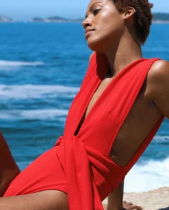 Haight: Crepe V One Piece - Red