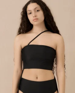 Hakea: Seams Bikini Tube Top - Black