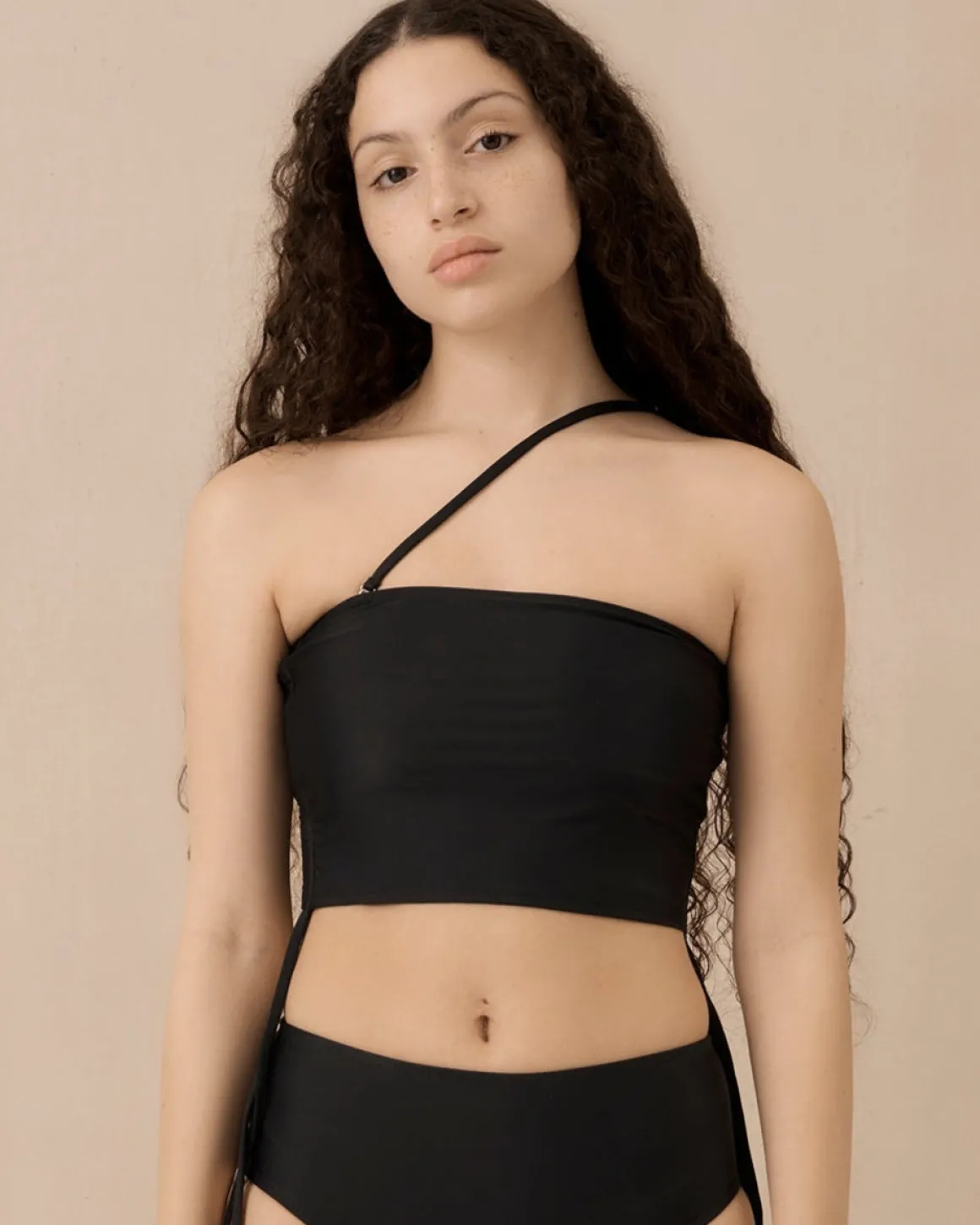 Hakea: Seams Bikini Tube Top - Black