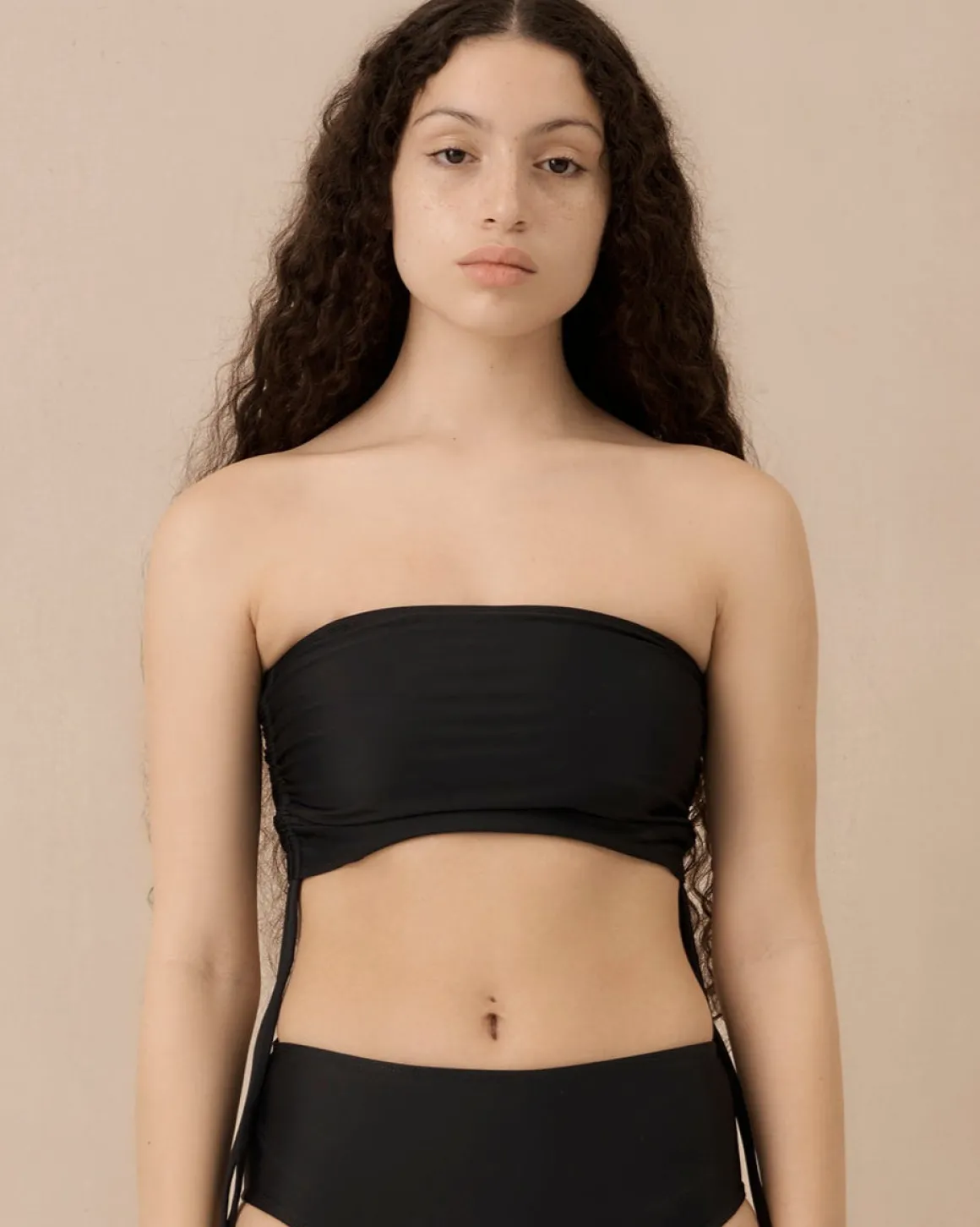 Hakea: Seams Bikini Tube Top - Black