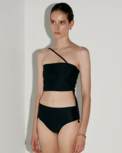 Hakea: Seams Bikini Tube Top - Black