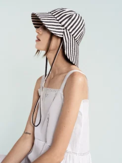 Hansel from Basel: Tulip Bucket Hat - Black Stripe