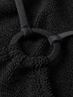 Hunza G: Jasmine High Neck with Tonal Hoop One Piece - Black