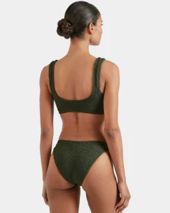 Hunza G: Julia Ring Bikini Set - Metallic Khaki