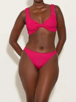 Hunza G: Juno Twist Front Bikini Set - Raspberry