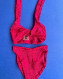 Hunza G: Juno Twist Front Bikini Set - Raspberry