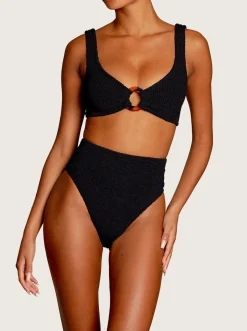 Hunza G: Nadine High-Waisted Bikini Set - Black