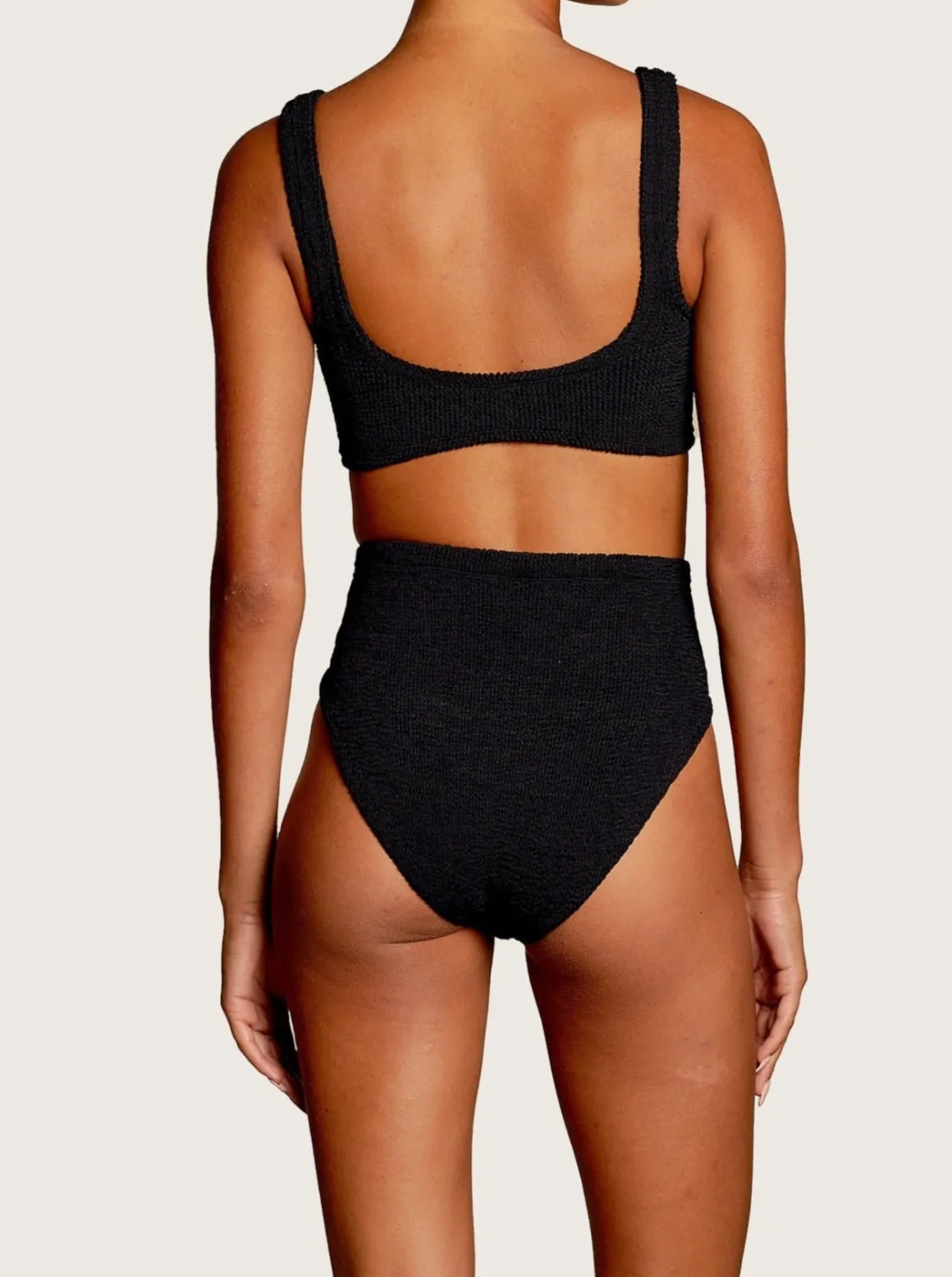 Hunza G: Nadine High-Waisted Bikini Set - Black