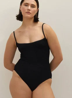 Hunza G: Pamela Scoop Neck One Piece - Black